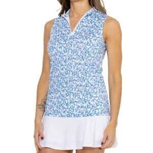 Tommy Bahama Golf Active Island zone Sleeveless Zip-Collar Shirt Coral Reef Smal